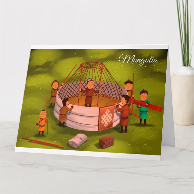 Cartão Mongolia ger tradicional (Frente)