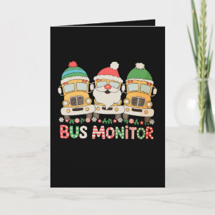 Cartão Monitor de Ônibus Chapéu do Papai Noel Luzes de Na