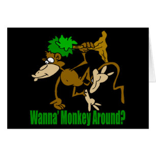Cartão Monkey ao redor presentes das camisetas engraçada