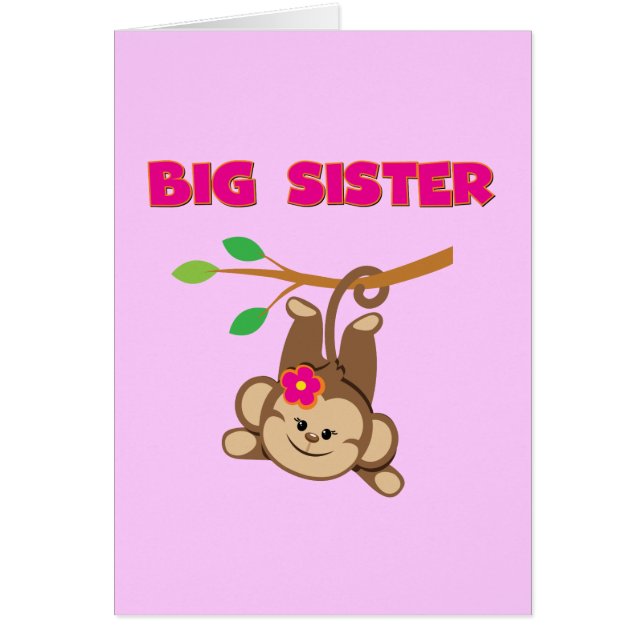 Cartão Monkey Big Sister (Frente)