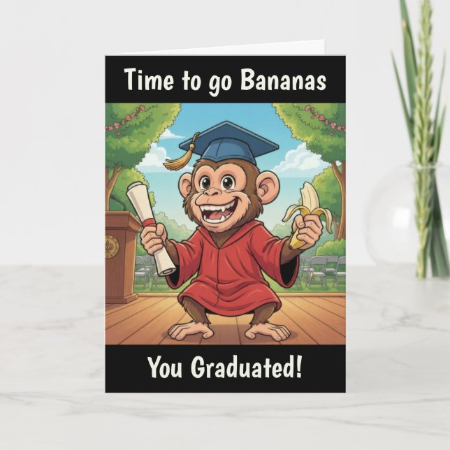 Cartão Monkey Graduation Card (Frente)