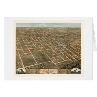 Cartão Monmouth, mapa panorâmico do IL - 1869