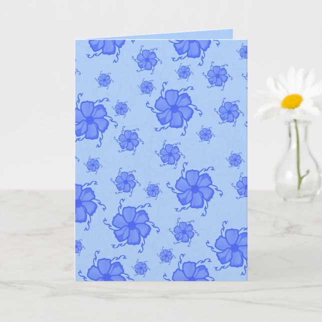 Cartão Monocromático FTF 5x7 em Branco na Cor Azul (Planta pequena)