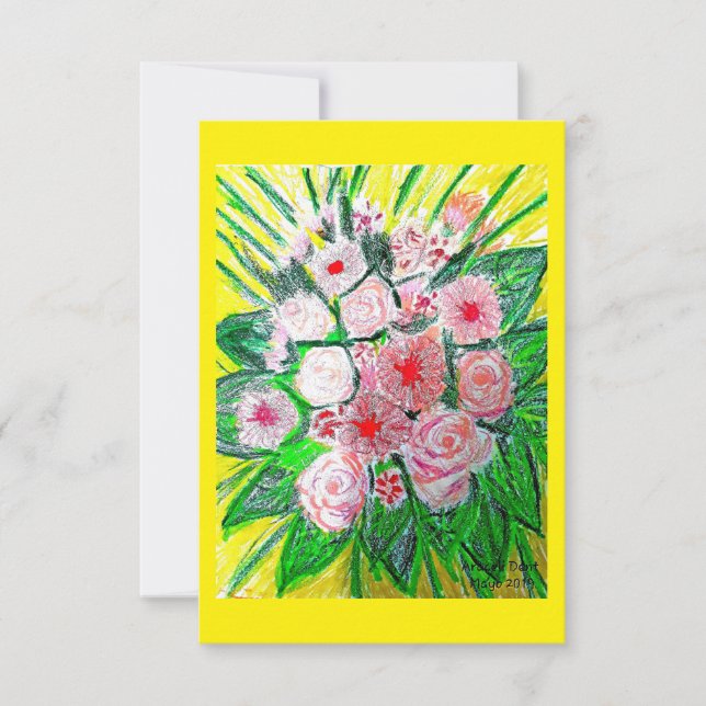 Cartão Monocromático, Rosas, Dianthus caryophyllus,  Gerb (Frente)