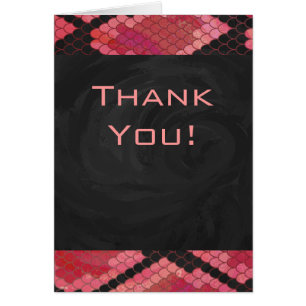 Cartão Monograma Cobra preto e Impressão vermelho