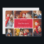 Cartão Monograma da Família Red Christmas Collage<br><div class="desc">Cartão de Cartões de natal de Colagem de Fotos da Família As fotos na colagem são apenas para fins ilustrativos. Antes de imprimir,  você precisa alterá-los com suas próprias fotos.</div>