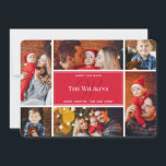 Cartão Monograma da Família Red Christmas Collage<br><div class="desc">Cartão de Cartões de natal de Colagem de Fotos da Família As fotos na colagem são apenas para fins ilustrativos. Antes de imprimir,  você precisa alterá-los com suas próprias fotos.</div>
