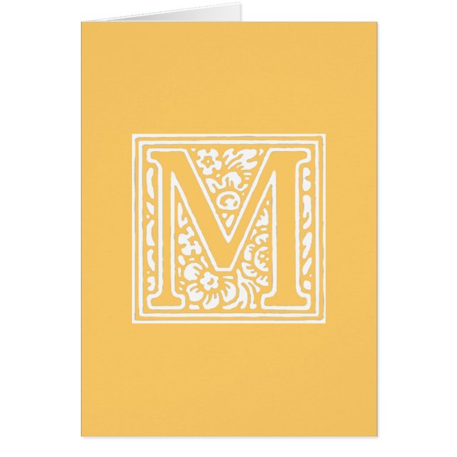 Cartão Monograma Floral "M" (Frente)