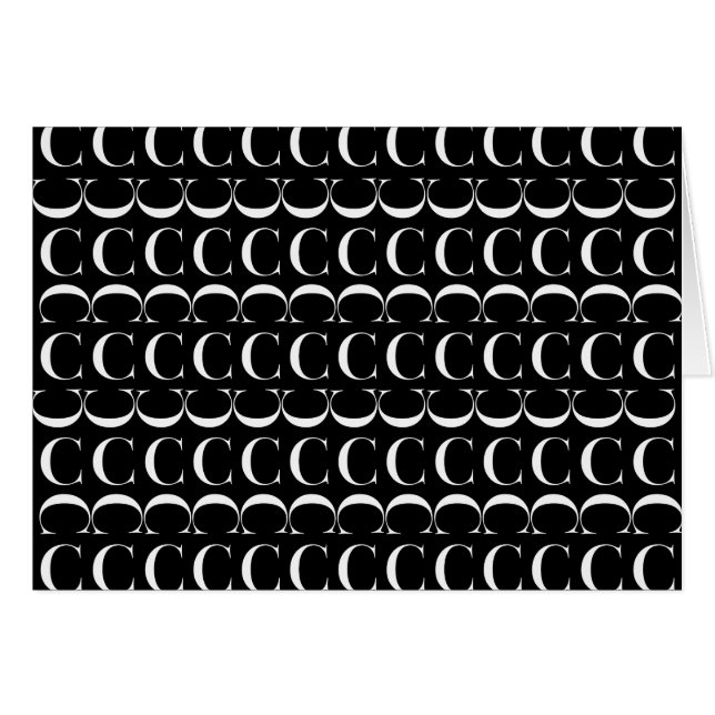 Cartão Monograma - Letra inicial C (Frente Horizontal)