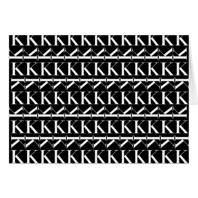 Cartão Monograma - Letra inicial K (Frente Horizontal)