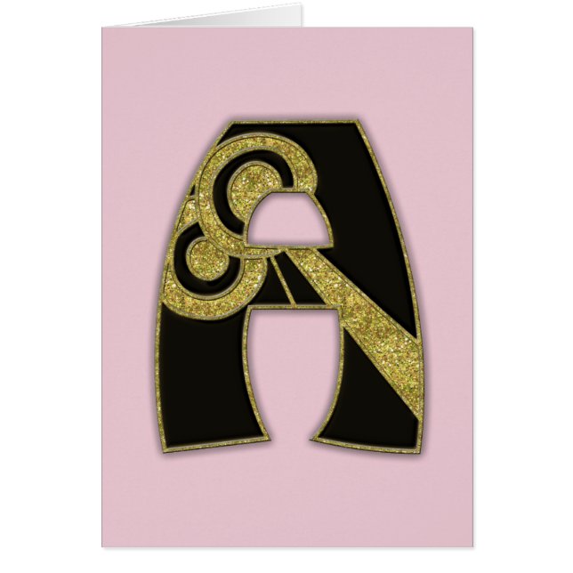 Cartão monograma retrô - A (Frente)