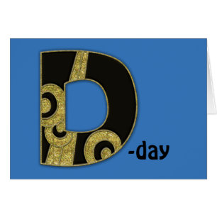 Cartão monograma retrô - D