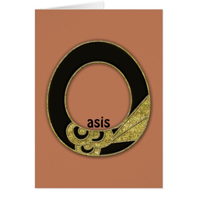 Cartão monograma retrô - O (Frente)