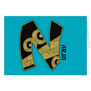 Cartão monograma retrorreflector - N