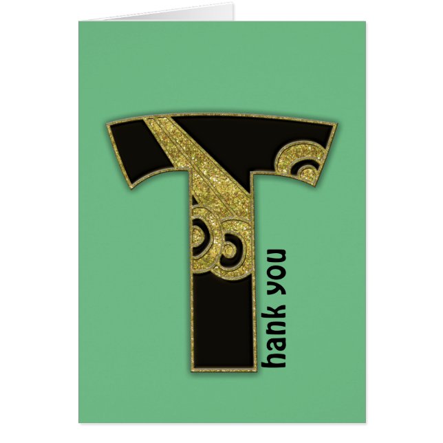 Cartão monograma retrorreflector - T (Frente)