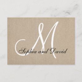 Cartão Monograma RSVP de Casamento de Canvas Russo
