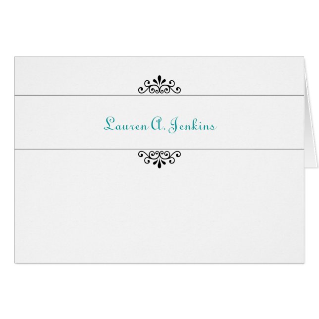 Cartão Monograma simples (Frente horizontal)