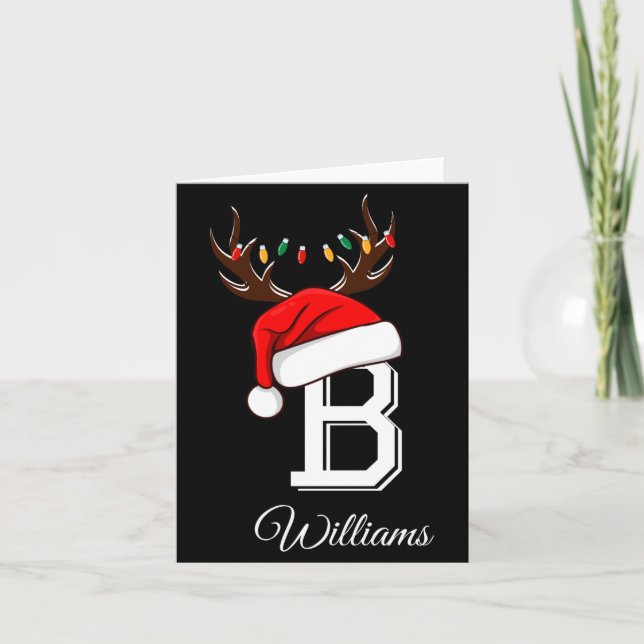 Cartão Monogrammed Family Christmas Matching Outfits _3  (Frente)