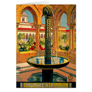Cartão Monreale Palermo Sicília Itália Viagem Art