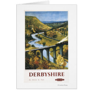 Cartão Monsal Dale, Trem e Viaduto British Rail