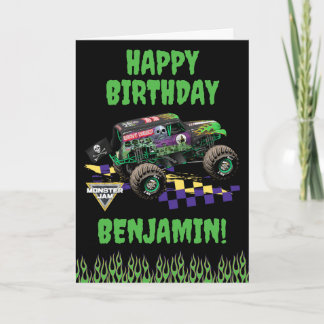 Cartão Monster Jam Grave Digger Feliz Aniversário