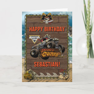Cartão Monster Jam - Maldição do Pirata de Aniversário