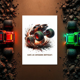 Cartão Monster Truck Birthday