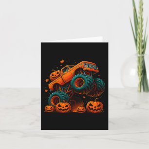 Cartão Monster Truck Halloween Jack O Lanterna Homens Pum