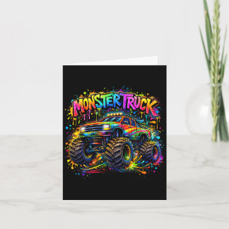 Cartão Monster truck retro colorful graffiti toddlers