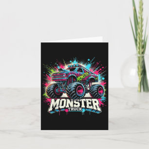Cartão Monster Truck Retro Colorir Grafites Coloridos Voc