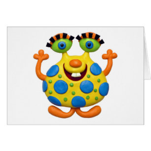 Cartão Monstro amarelo manchado