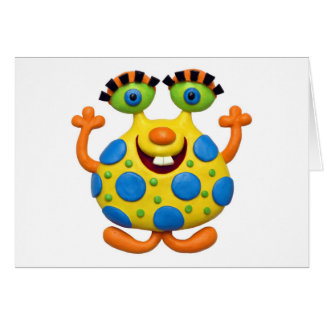 Cartão Monstro amarelo manchado