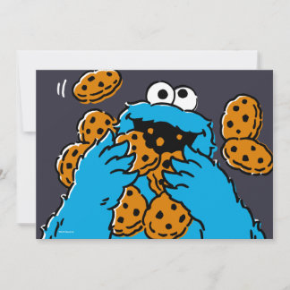 Cartão Monstro Come-Cookies Comendo Todos os Cookies