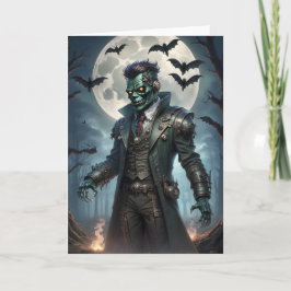 Cartão Monstro de Frankenstein Steampunk de Halloween