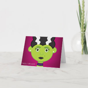 Cartão Monstro de menina verde