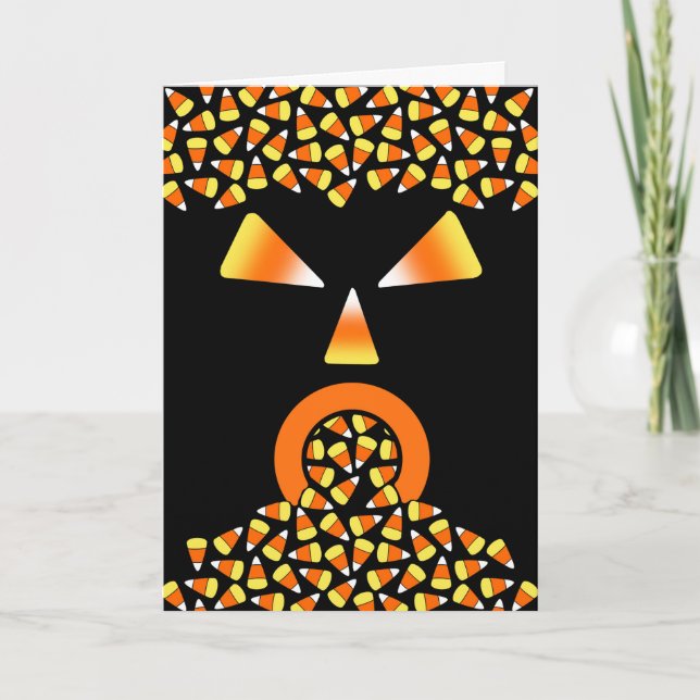 Cartão Monstro De Milho De Candy De Halloween Comendo Doc (Frente)