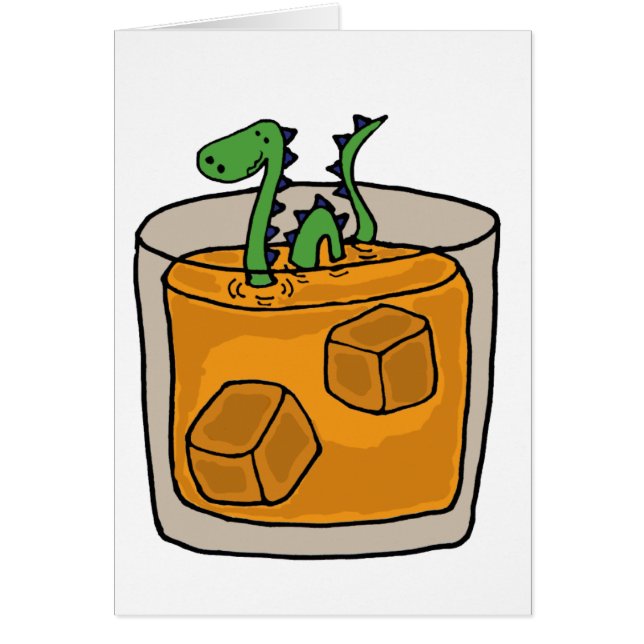 Cartão Monstro de Ness de fechamento no vidro do uísque (Frente)