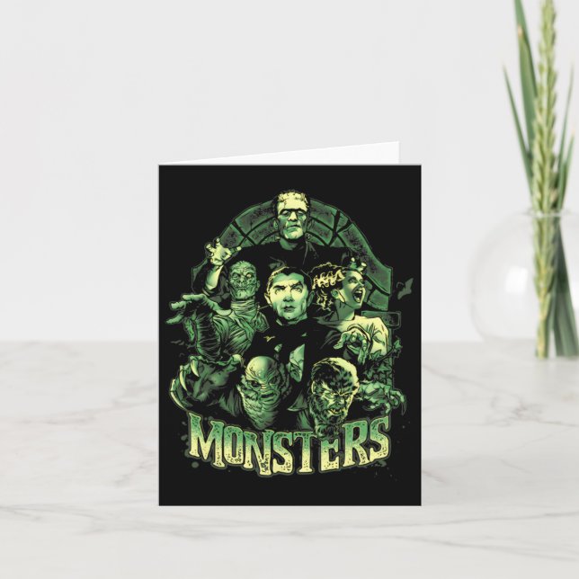 Cartão Monstro Engraçado Antigo Mash Frankenstein Filme d (Frente)