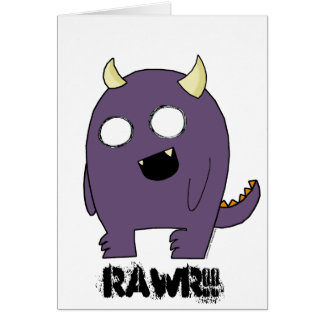 Cartão Monstro roxo