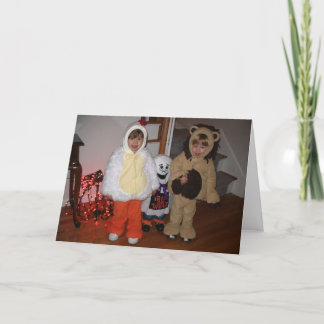 Cartão monstros pequenos