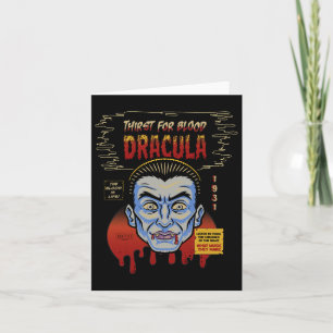 Cartão Monstros Universais Dracula Vintage Halloween Mask