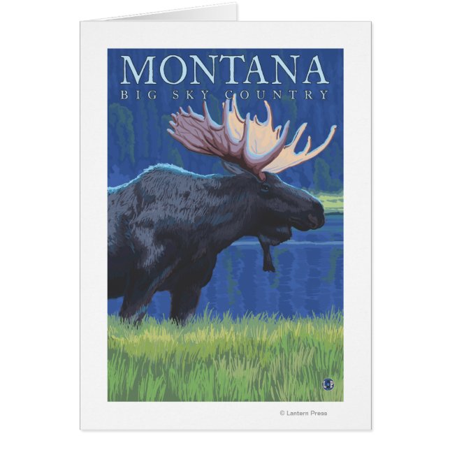 Cartão Montana - Grande Céu - Moose à Lua (Frente)