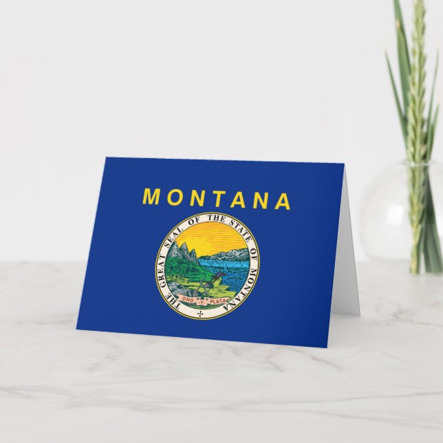Cartão Montanan Flag & Emblem, Flag of Montana (Frente)