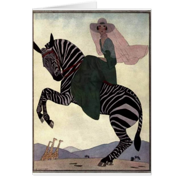 Cartão Montando a zebra (Frente)