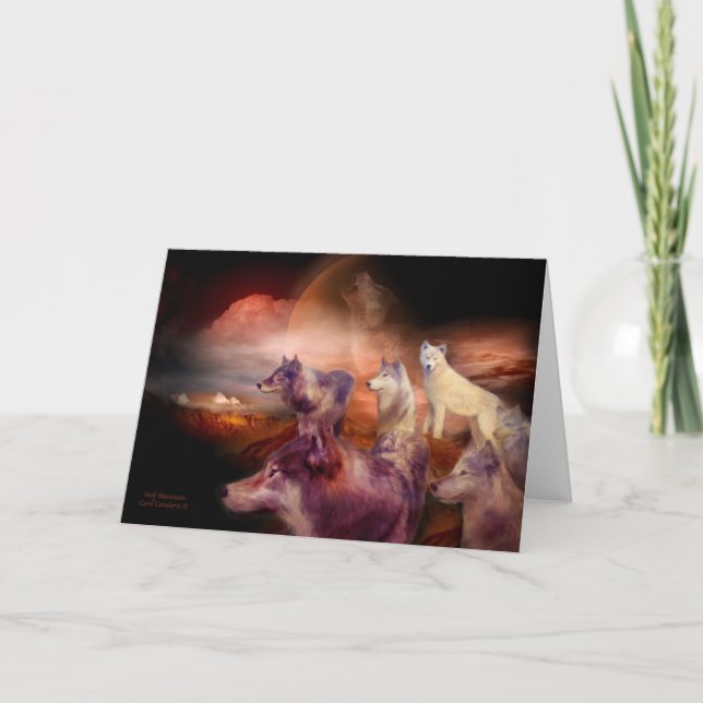 Cartão Montanha ArtCard do lobo (Frente)