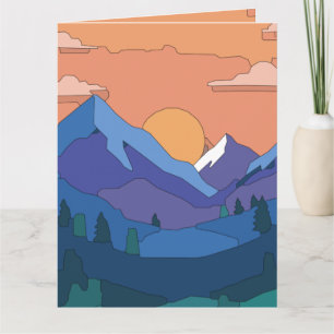 Cartão Montanha Geométrica Sunset