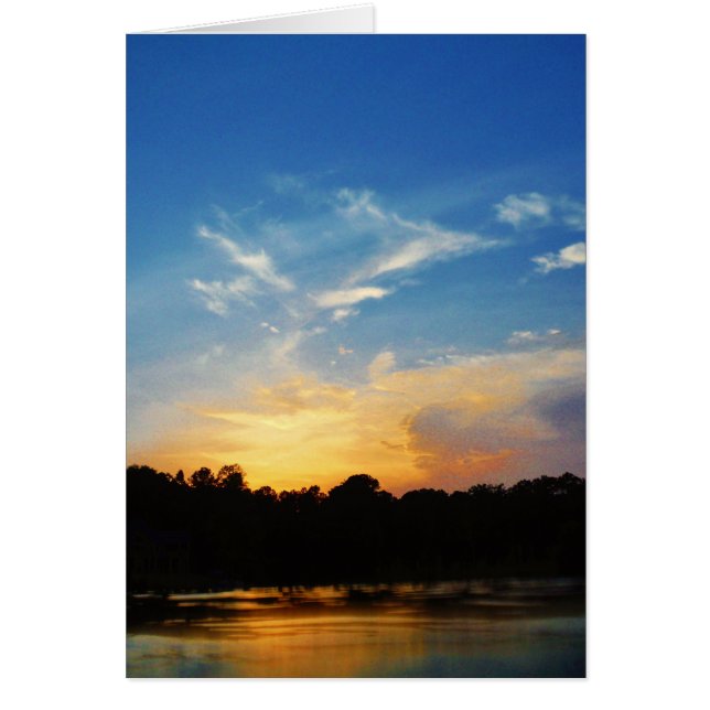 Cartão Montanha lago Sunset (Frente)