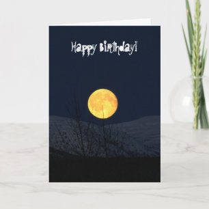 Cartão Montanha Lua; Feliz Aniversário