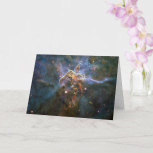 Cartão Montanha Mística no Espaço Hubble na Nebulosa Cari