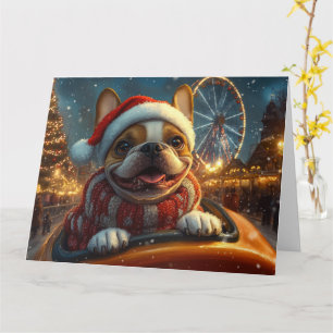 Cartão Montanha-russa do Cão Boxer no Natal